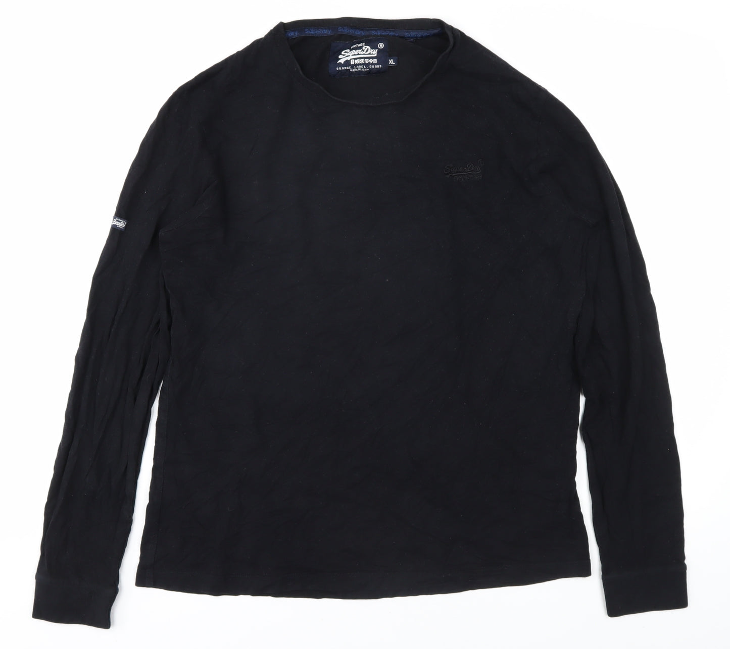 Superdry Men's Black XL Cotton Long Sleeve T-Shirt