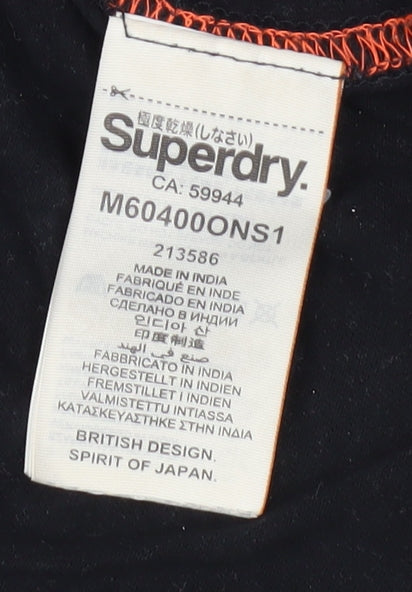 Superdry Men's Black XL Cotton Long Sleeve T-Shirt