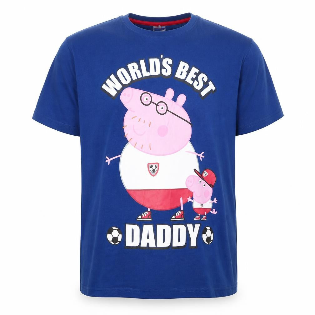 George Men's Blue Peppa Pig Dad T-Shirt 3XL