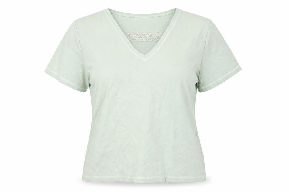 Damart Women's Green V-Neck T-Shirt Size M