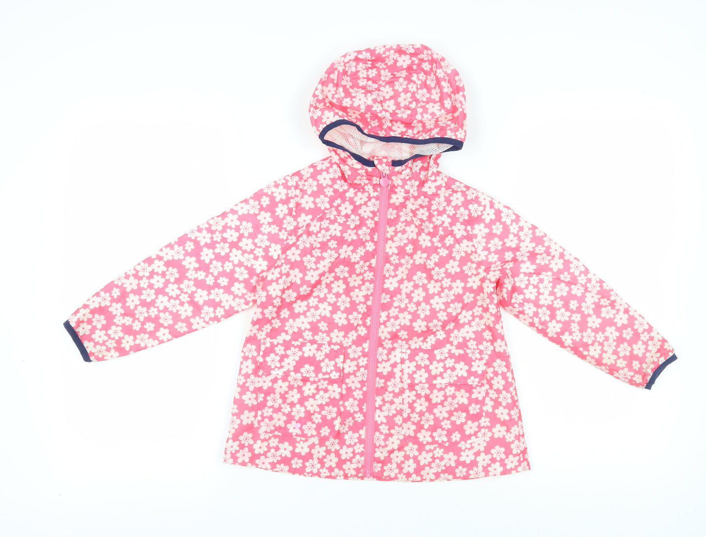 Marks and Spencer Girls Pink Floral Rain Coat, Size 4-5 Years