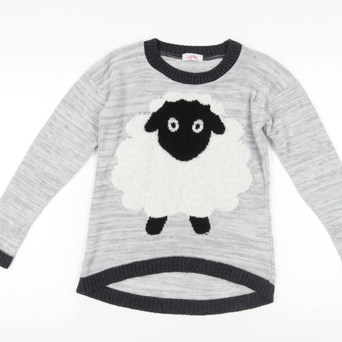 Sophie Girls Grey Sheep Pullover Jumper Age 12-13 Years