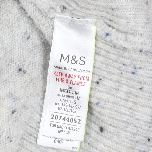 Marks and Spencer Women's Grey Ribbed Jumper M