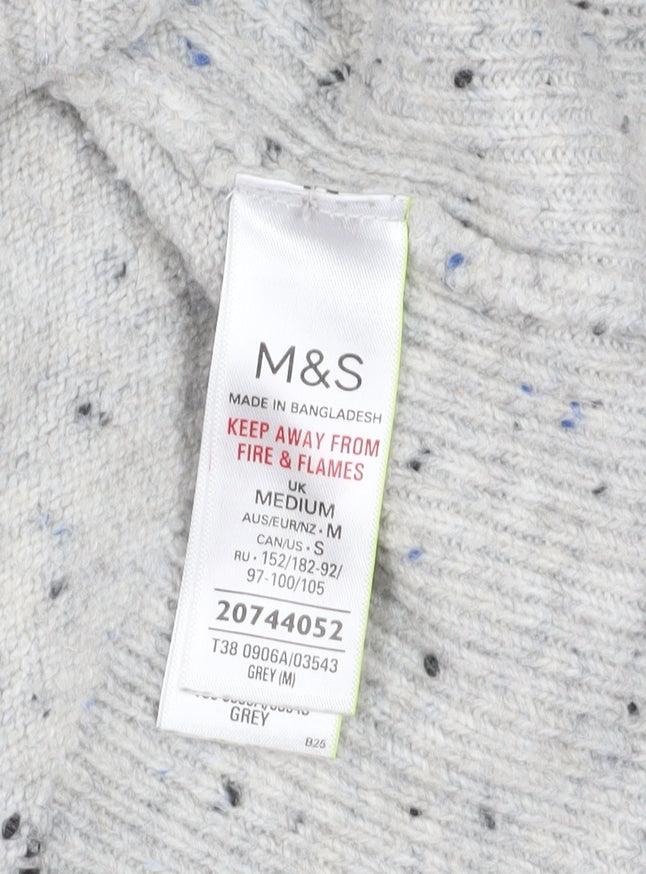 Marks and Spencer Women's Grey Ribbed Jumper M