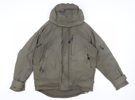 NEXT Men's Khaki Hooded Jacket Nylon Small