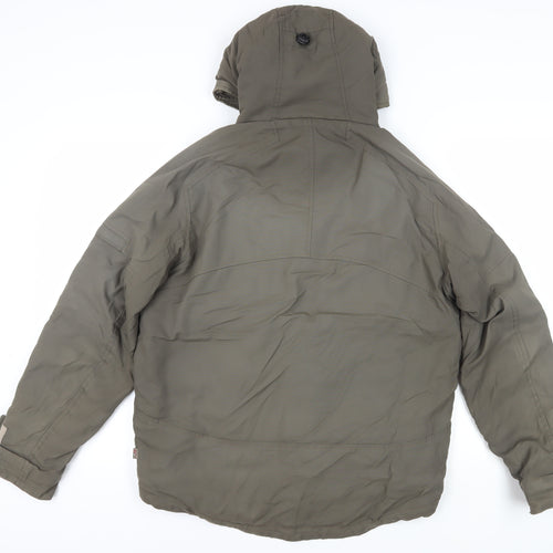 NEXT Men's Khaki Hooded Jacket Nylon Small