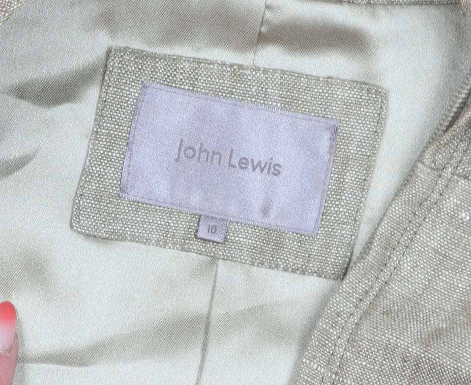 John Lewis Women's Beige Linen Jacket Size 10