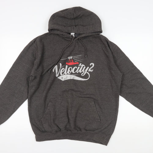 Just Hoods Unisex Grey Pullover Hoodie, Size L