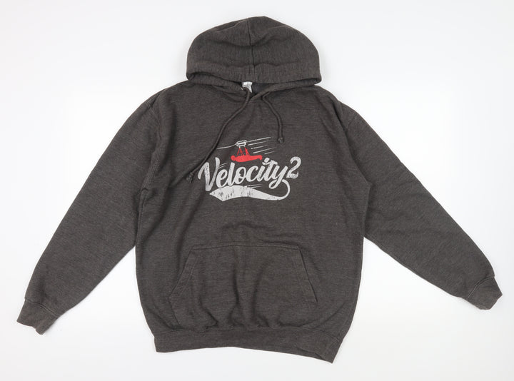 Just Hoods Unisex Grey Pullover Hoodie, Size L