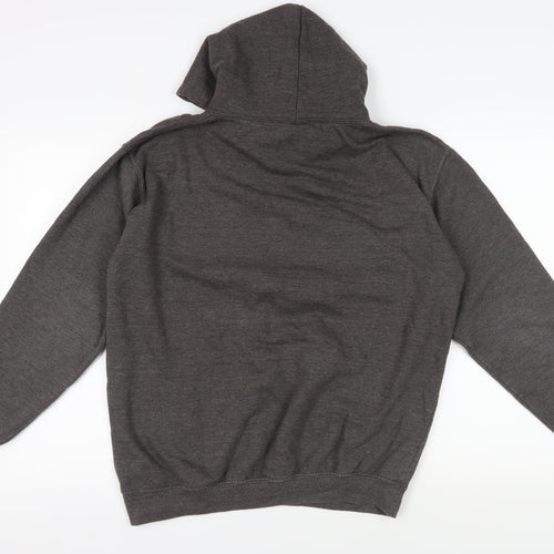 Just Hoods Unisex Grey Pullover Hoodie, Size L