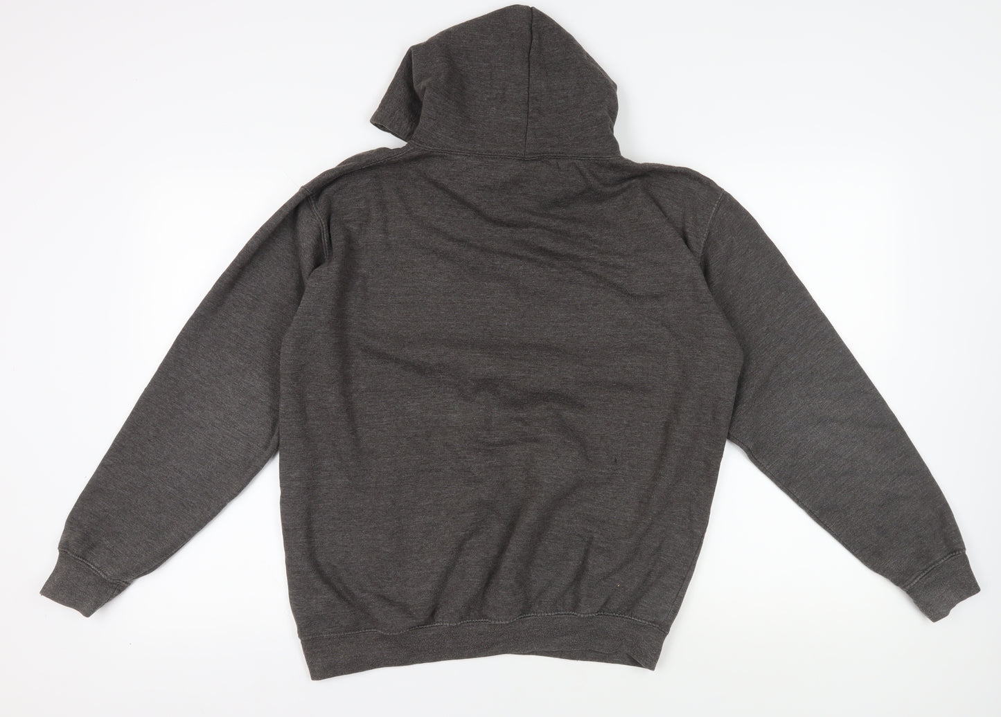 Just Hoods Unisex Grey Pullover Hoodie, Size L