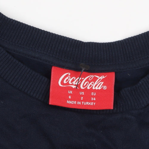 Coca-Cola Women's Blue Sequin Pullover Sweatshirt Size 6