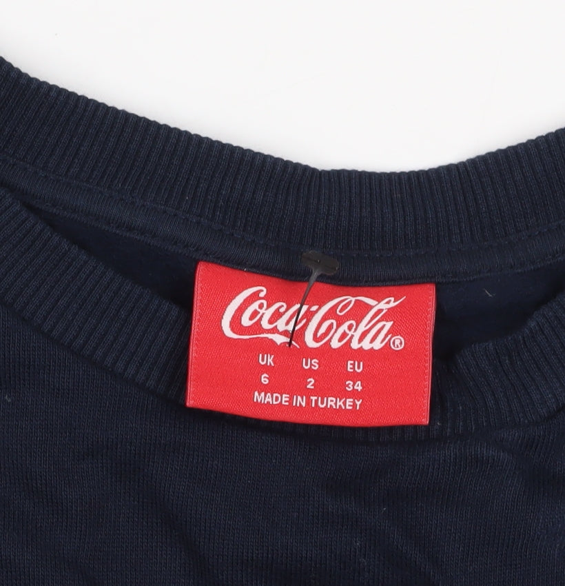 Coca-Cola Women's Blue Sequin Pullover Sweatshirt Size 6