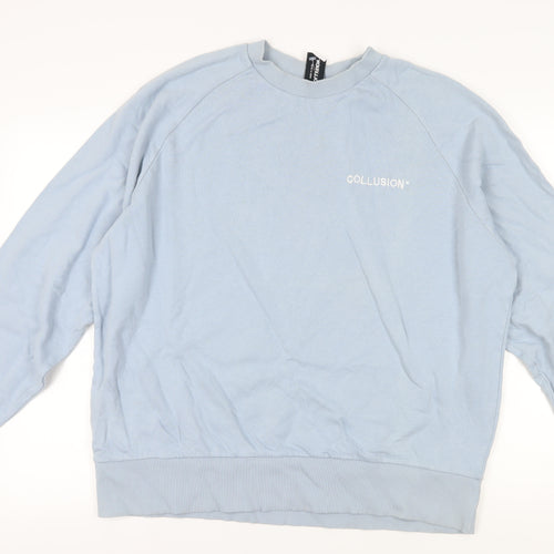 Collusion Women's Blue Crew Neck Sweatshirt Size 12
