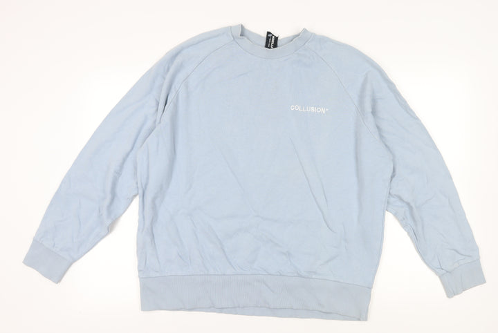Collusion Women's Blue Crew Neck Sweatshirt Size 12