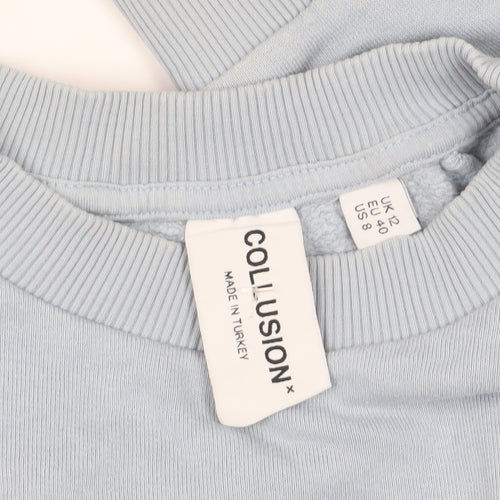 Collusion Women's Blue Crew Neck Sweatshirt Size 12