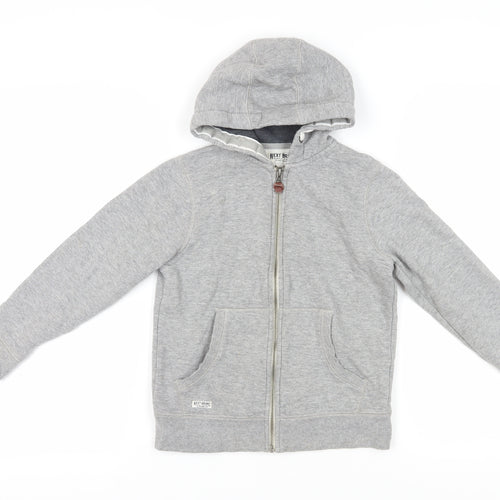 Next Boys Grey Full Zip Hoodie, 9 Years, Hooded & Pocketed