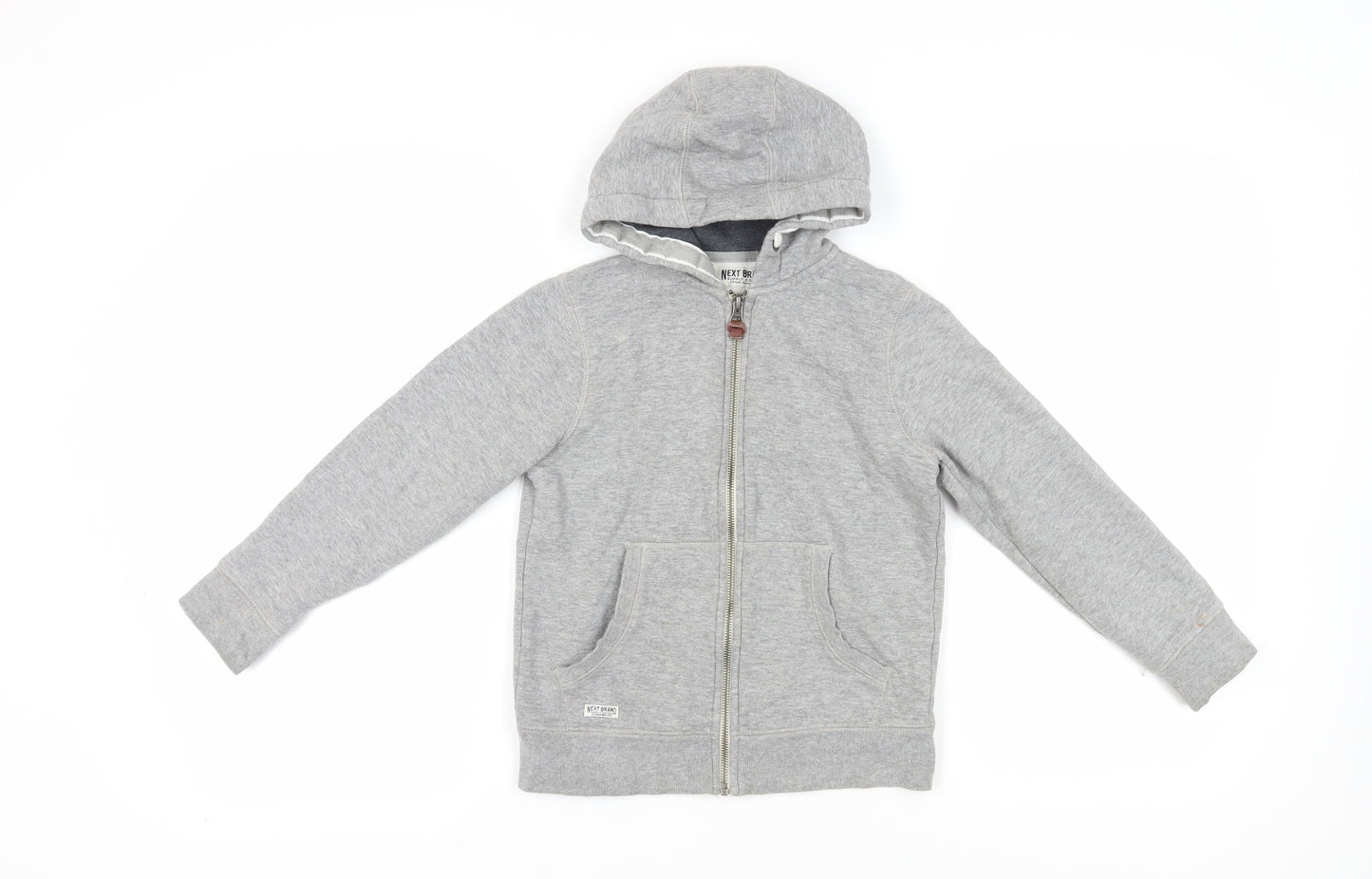 Next Boys Grey Full Zip Hoodie, 9 Years, Hooded & Pocketed