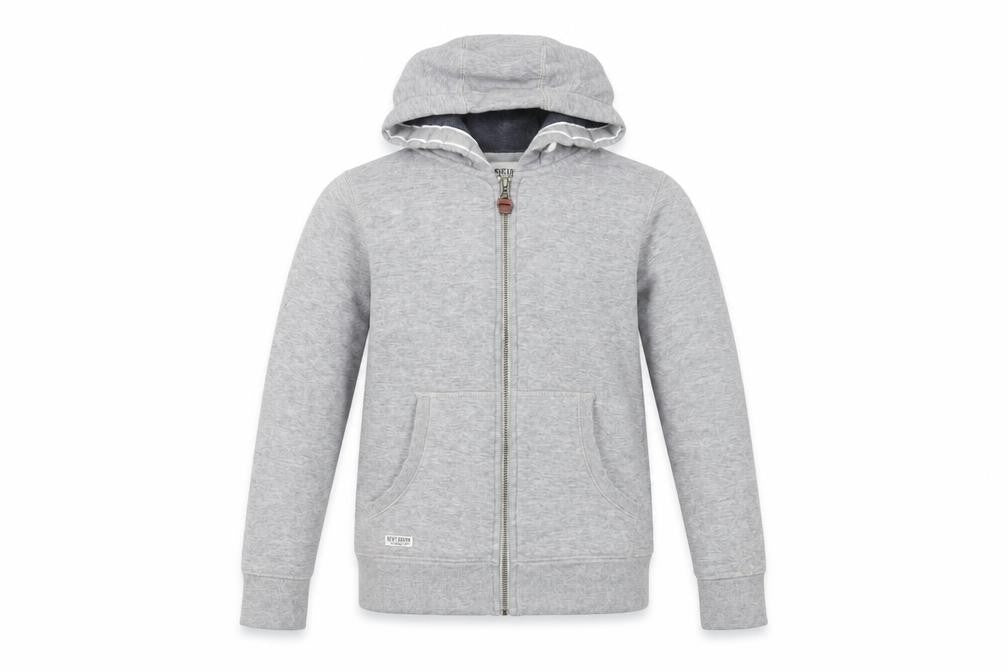 Next Boys Grey Full Zip Hoodie, 9 Years, Hooded & Pocketed
