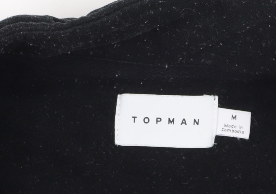 Topman Men's Black Pullover Sweatshirt M High Neck