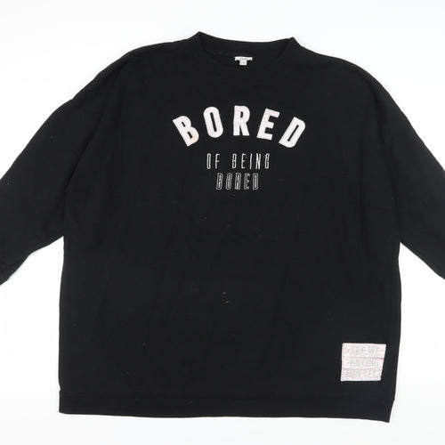 OVS Unisex Black Pullover Sweatshirt XL