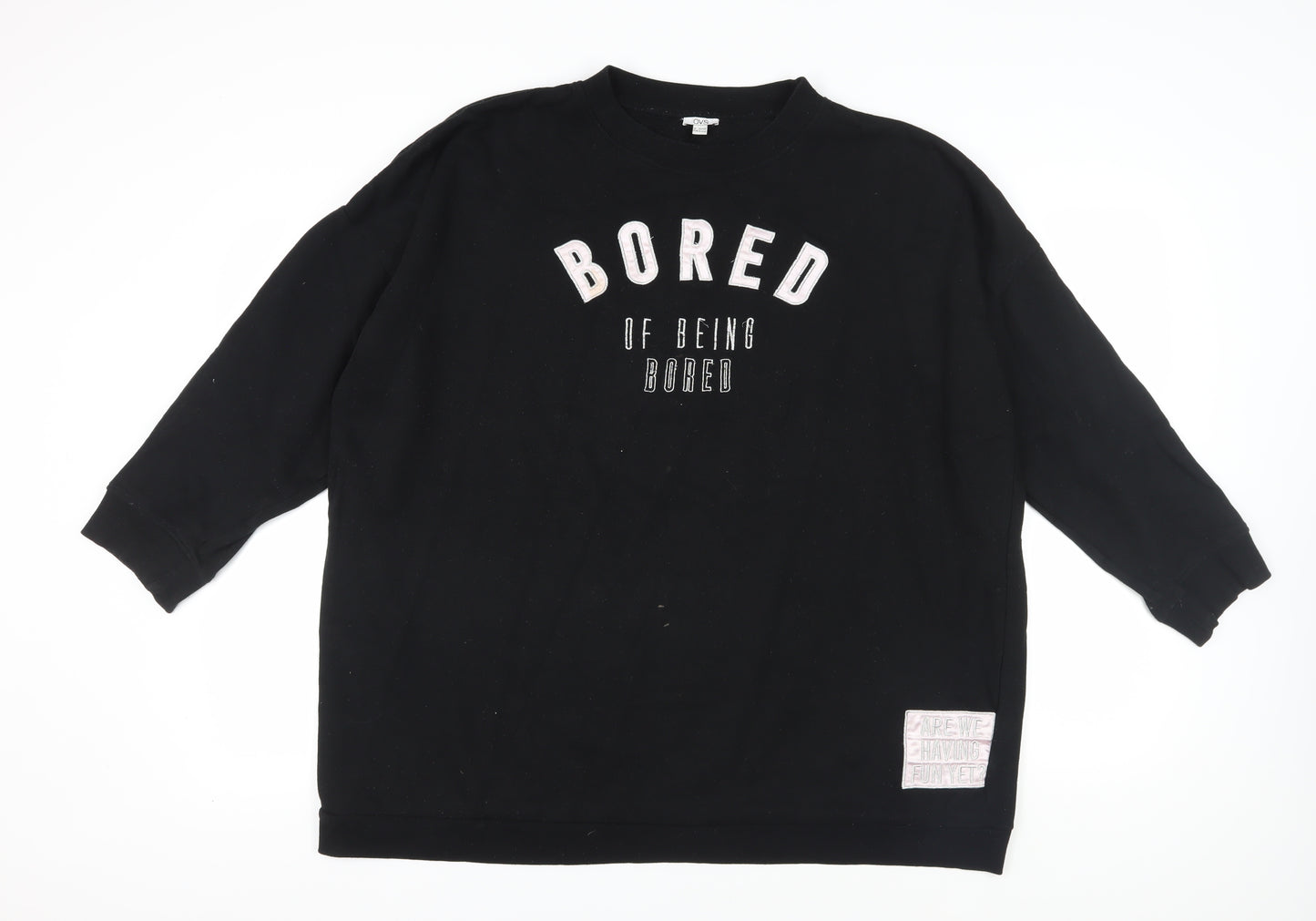 OVS Unisex Black Pullover Sweatshirt XL