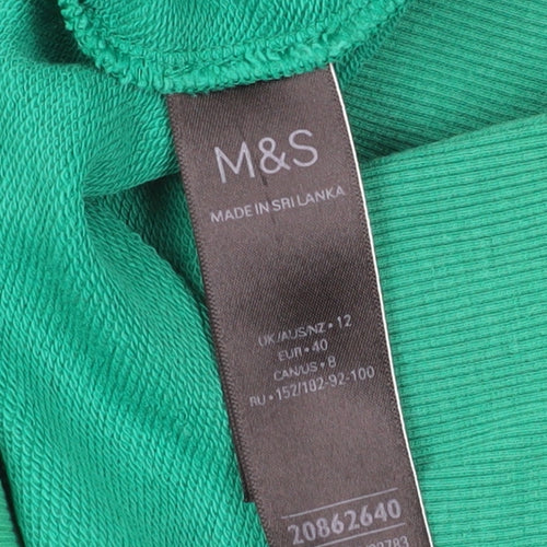 Marks and Spencer Women's Green Pullover Hoodie Size 12