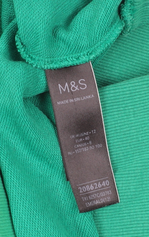 Marks and Spencer Women's Green Pullover Hoodie Size 12