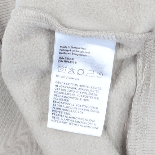 H&M Women's Beige Pullover Sweatshirt, Size 12
