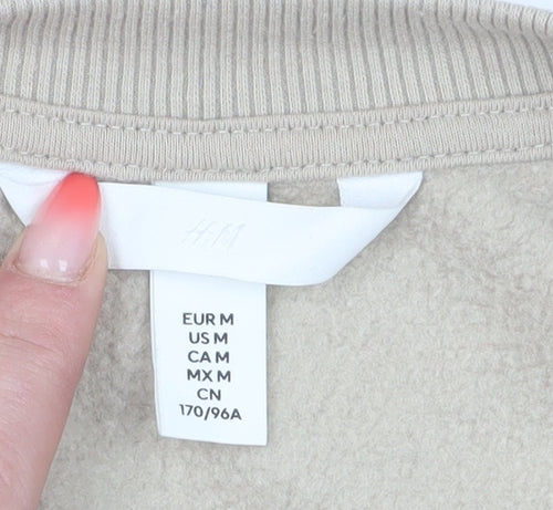 H&M Women's Beige Pullover Sweatshirt, Size 12