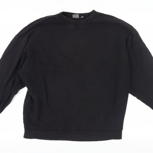 ASOS Unisex Black Pullover Sweatshirt, M, Crew Neck