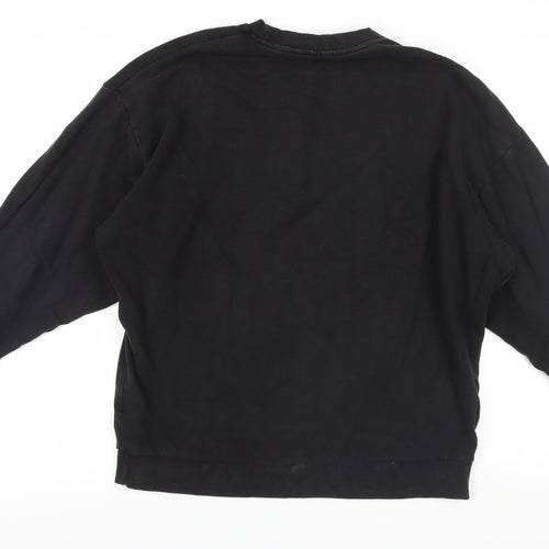 ASOS Unisex Black Pullover Sweatshirt, M, Crew Neck