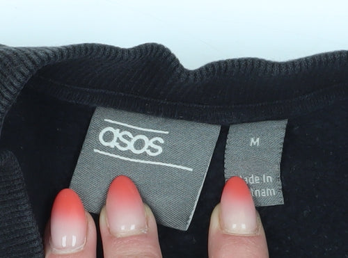 ASOS Unisex Black Pullover Sweatshirt, M, Crew Neck