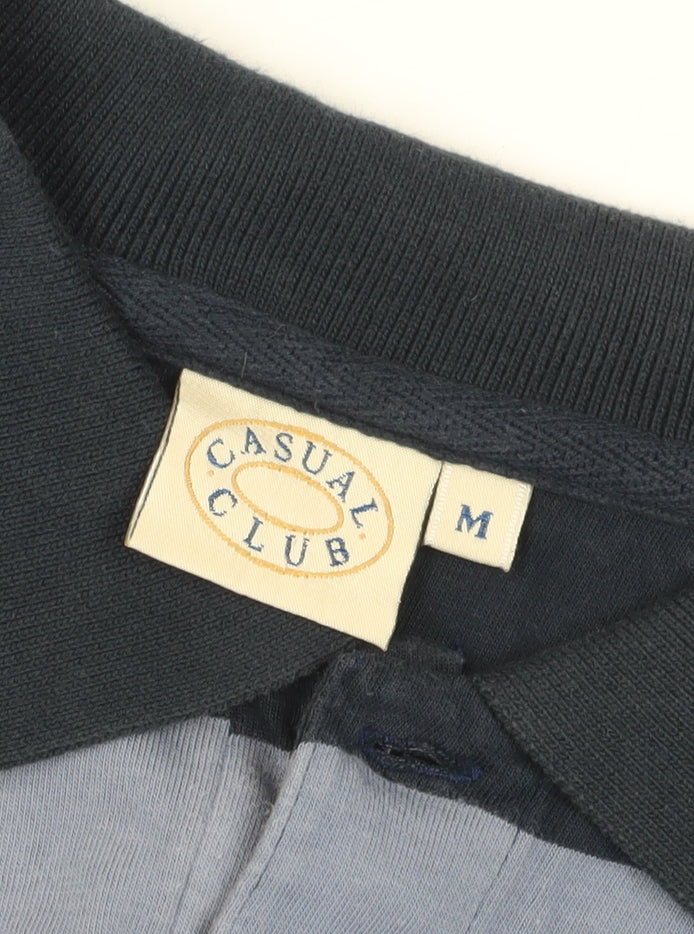 Casual Club Men's Blue Striped Polo Shirt - Size M