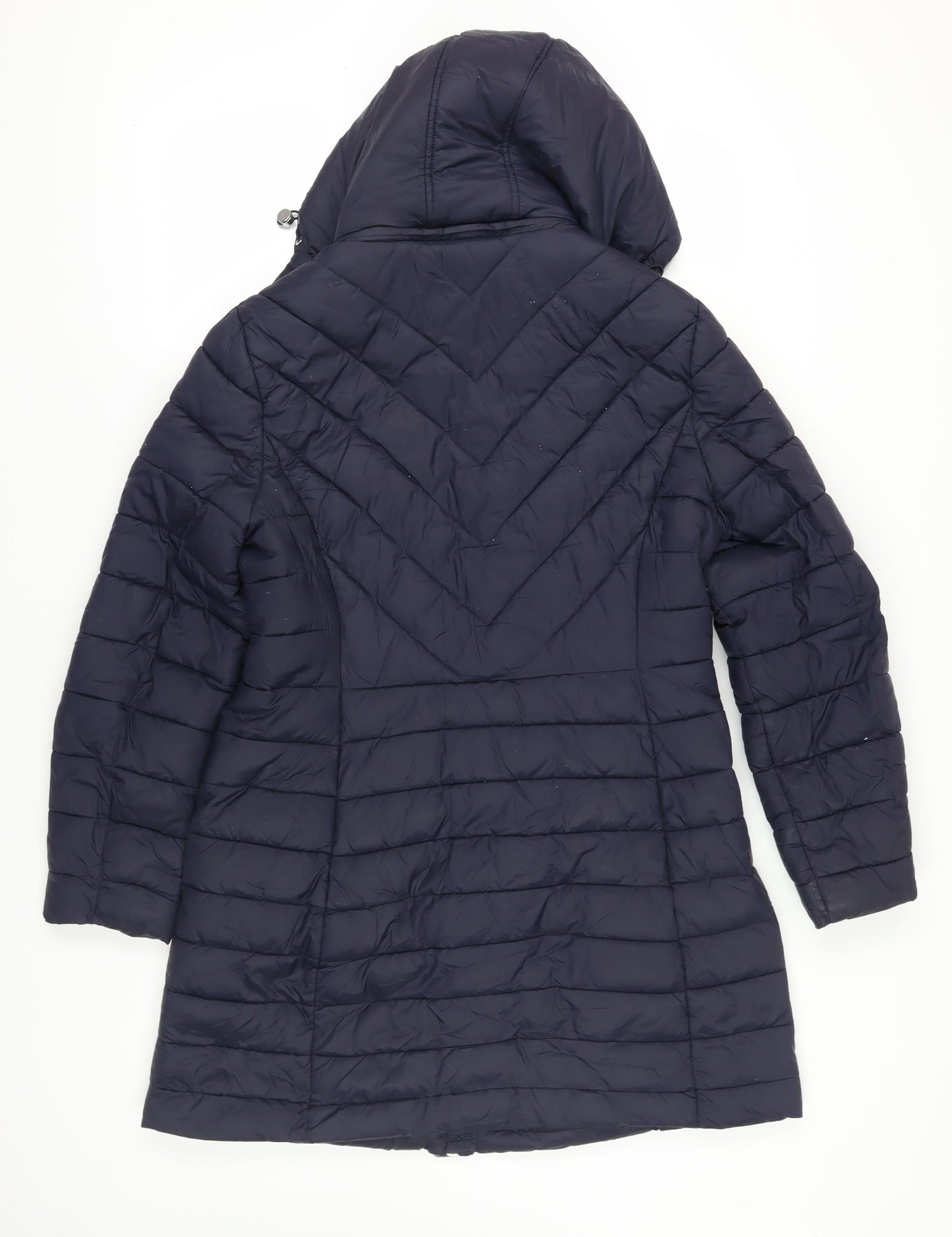 Joules Women's Blue Puffer Jacket UK 16 Hooded Coat