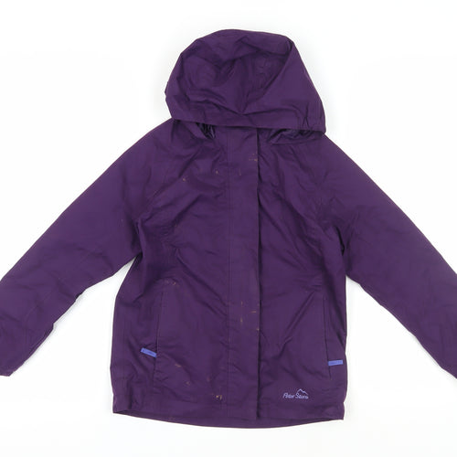 Peter Storm Girls Purple Hooded Jacket 9-10 Years Weatherproof