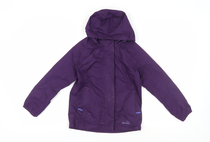 Peter Storm Girls Purple Hooded Jacket 9-10 Years Weatherproof