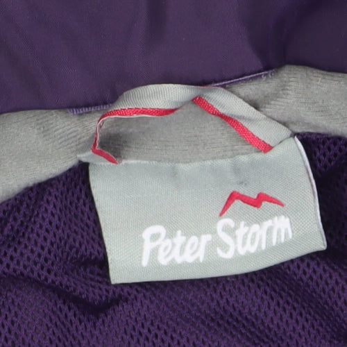 Peter Storm Girls Purple Hooded Jacket 9-10 Years Weatherproof