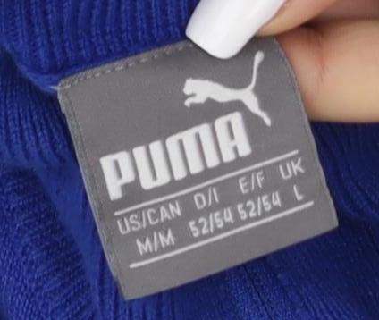 Puma Men's Blue Striped Full Zip Jumper M