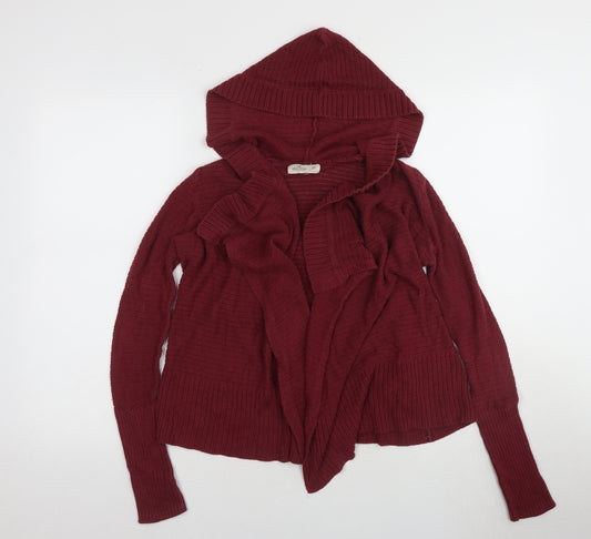 Hollister Women's Red Hooded Cardigan XS