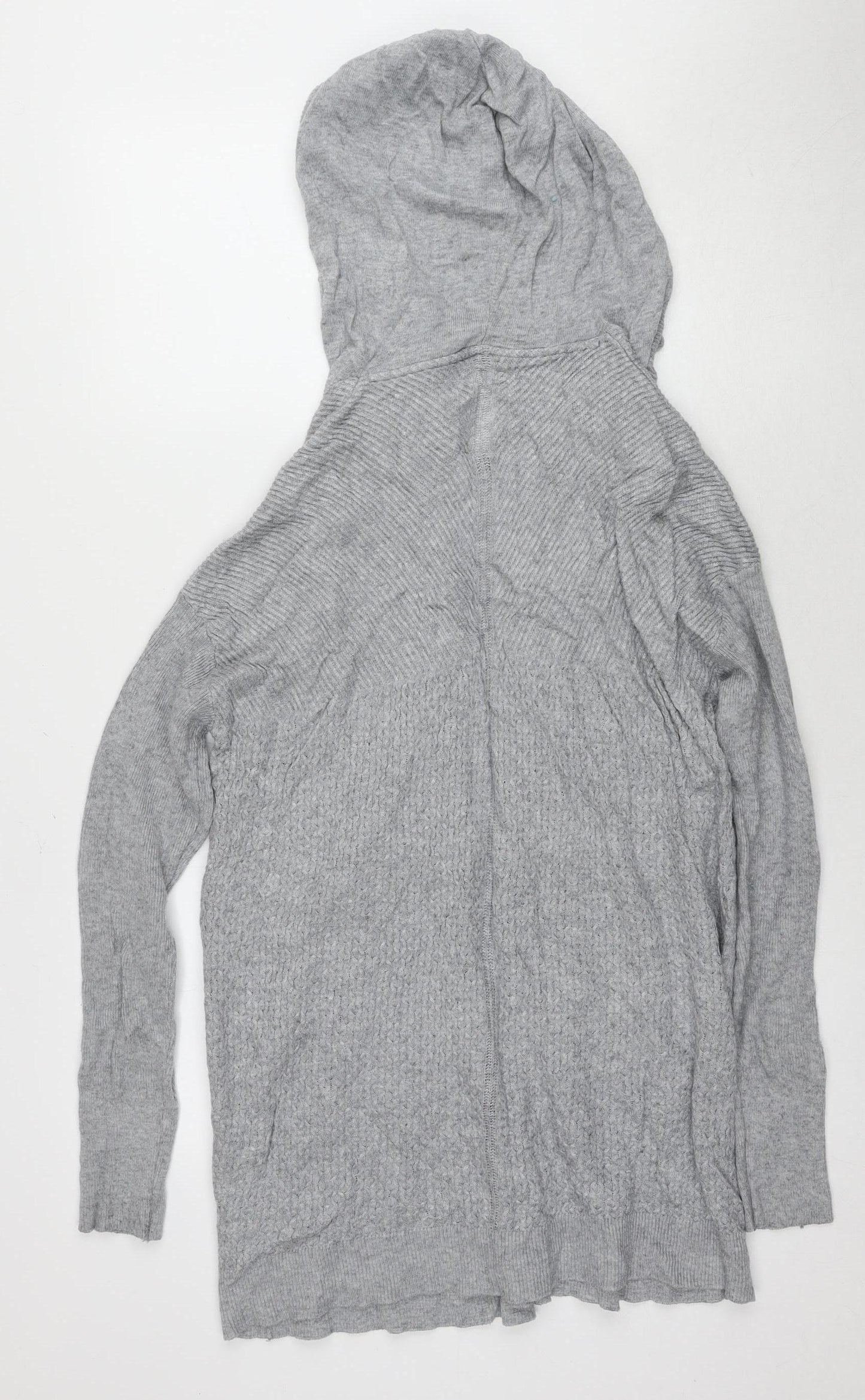 Mantaray Women's Grey Cardigan Size 14 Hooded Knit