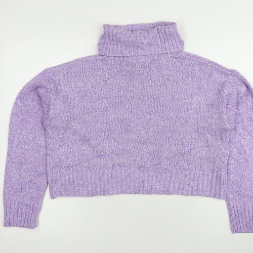 Brave Soul Women's Purple Roll Neck Jumper Size 14