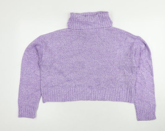 Brave Soul Women's Purple Roll Neck Jumper Size 14