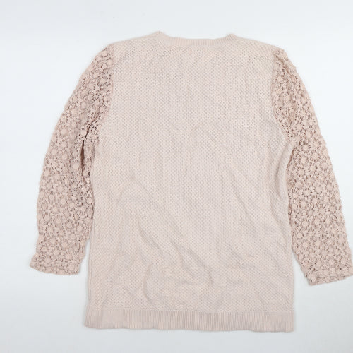 Cotton Traders Women's Beige Knit Pullover Jumper Size 18