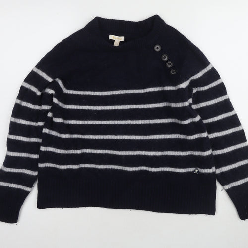 Barbour Women's Blue Striped Pullover Jumper Size 14