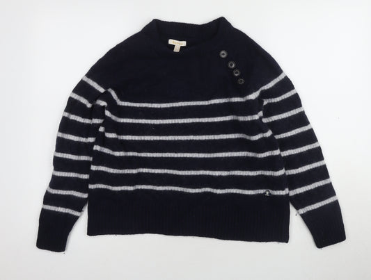 Barbour Women's Blue Striped Pullover Jumper Size 14