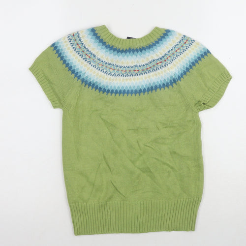 GAP Girls Green Geometric Pullover Jumper Size 12-13 Years