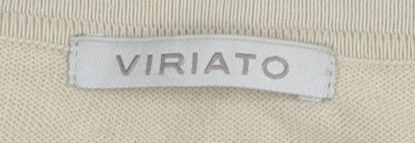 Viriato Women's Beige Cotton Cardigan Size 16