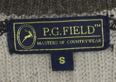 P.G. Field Men's Beige Full Zip Jumper Size S