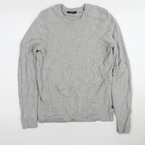 Jack & Jones Grey Men's Pullover Jumper Size M